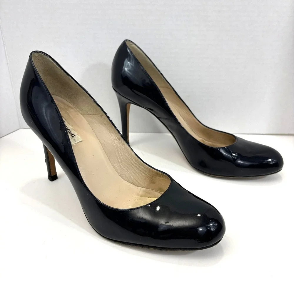 L.K. Bennett Patent Leather Stiletto Pump Shoes Womens 40.5 / 9.5 Blue Spain